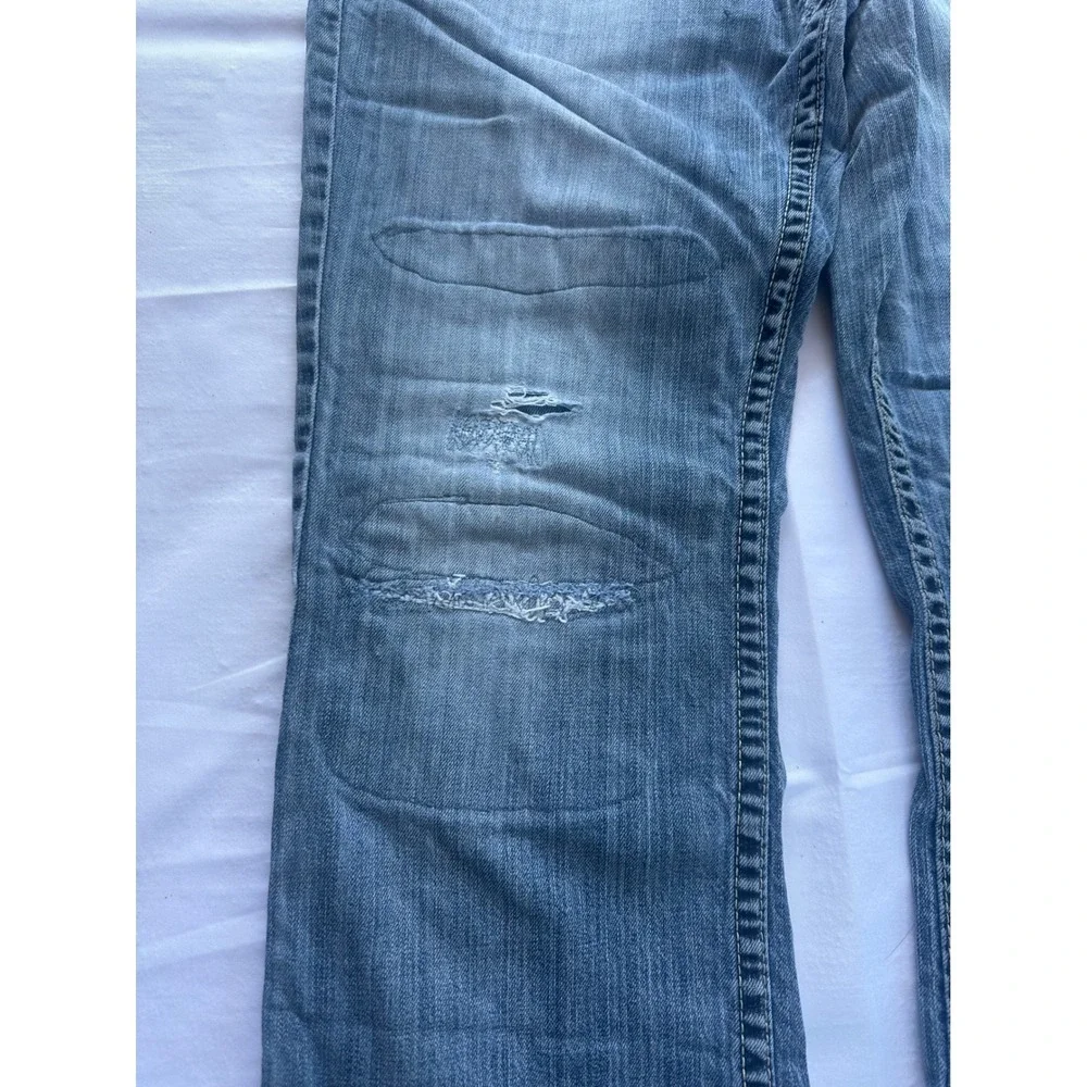 BKE Tyler Straight Leg Distressed Medium Wash Mens Denim Jeans 32R